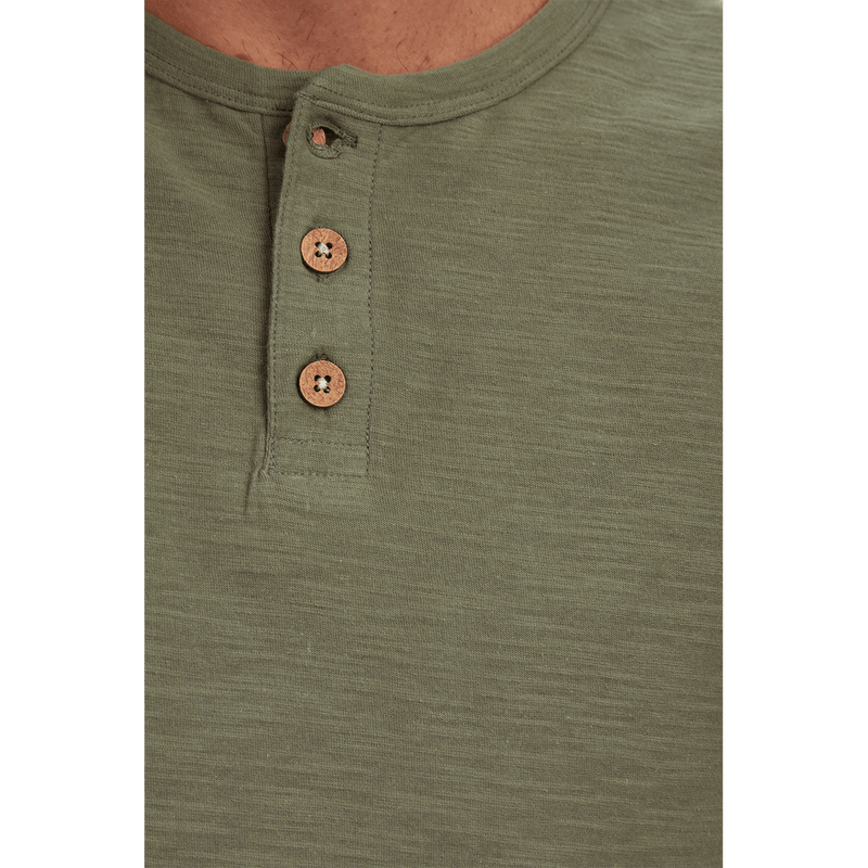 PX Clothing Henley Tees Noel Solid Slub Henley