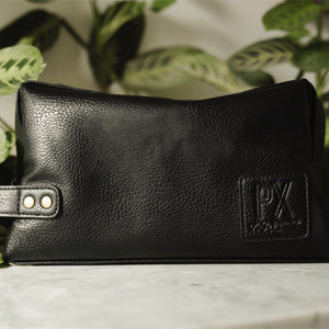 PX Clothing Men's Bag Black PX Black Fletcher Vegan Leather Dopp Kit