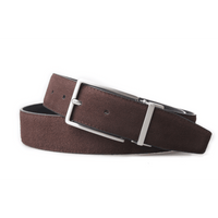 PX Clothing Men's Belt Miles Reversible Suede Leather 3.5 CM Belt