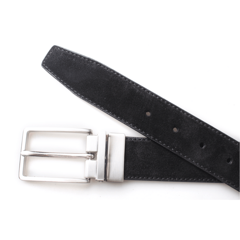 PX Clothing Men's Belt Miles Reversible Suede Leather 3.5 CM Belt