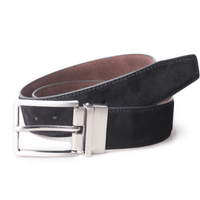 PX Clothing Men's Belt Miles Reversible Suede Leather 3.5 CM Belt