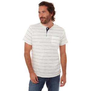 PX Clothing Men's Tees & Tanks Josiah Jacquard Striped Henley