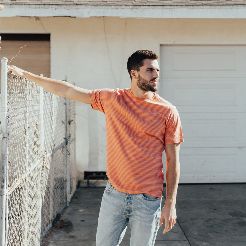 PX Clothing Men's Tees & Tanks Nixon Striped Tee in True Orange