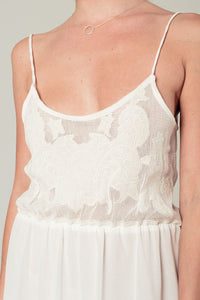 Q2 Dresses Crochet detail dress in white