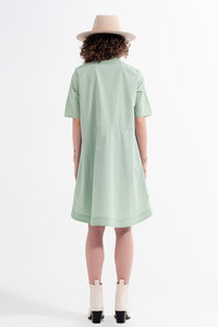 Q2 Dresses High low dress with empire waistline in green