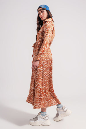 Q2 Dresses Maxi dress in abstract animal print in orange