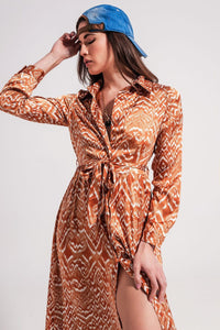 Q2 Dresses Maxi dress in abstract animal print in orange