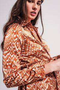 Q2 Dresses Maxi dress in abstract animal print in orange