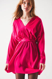 Q2 Dresses Satin mini dress in red