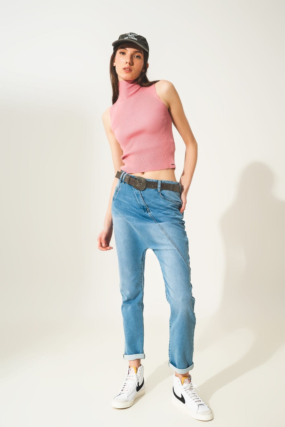 Q2 Jeans 90s baggy jeans in blue vintage wash