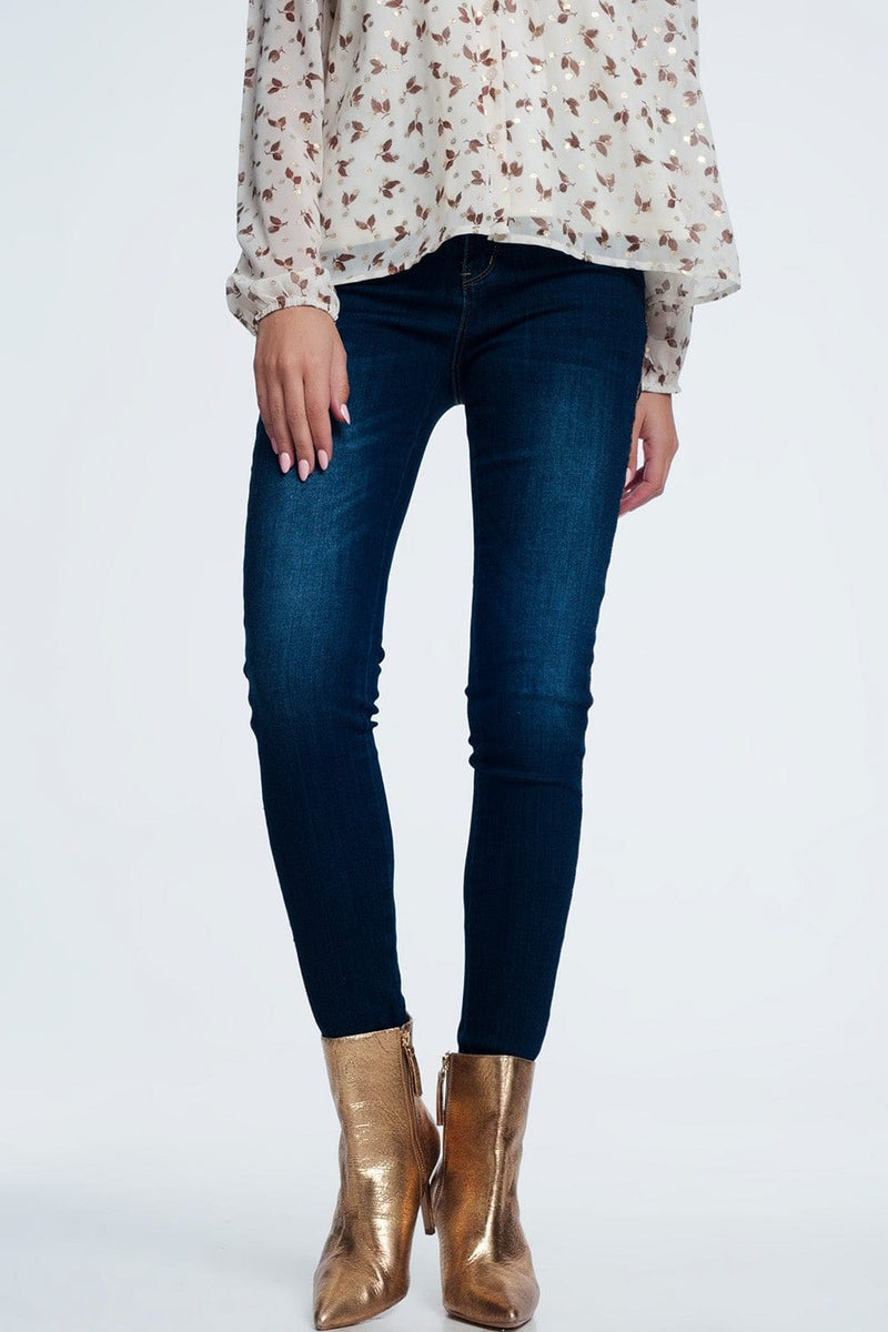 Q2 Jeans Gold side detail jeans