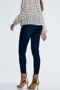 Q2 Jeans Gold side detail jeans