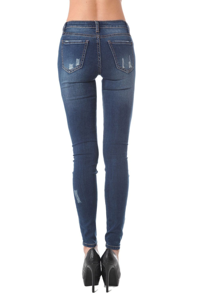 Q2 Jeans Highwaist skinny jean with distressed detailing
