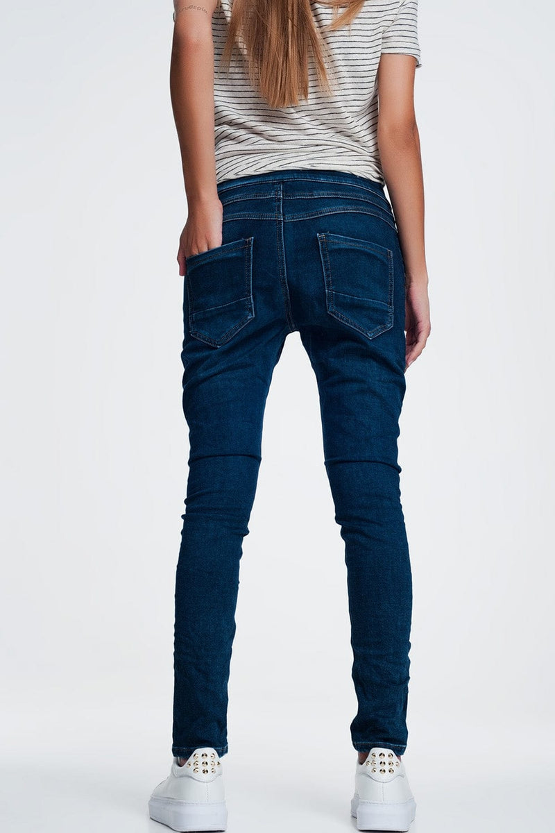 Q2 Jeans Relaxed sportspant jeans with draw cord