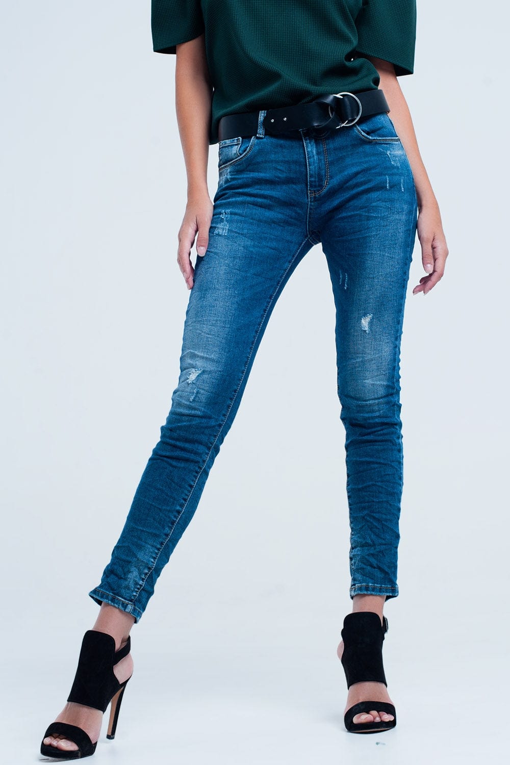 Q2 Jeans Skinny Blue jeans with rips