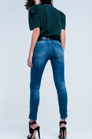 Q2 Jeans Skinny Blue jeans with rips