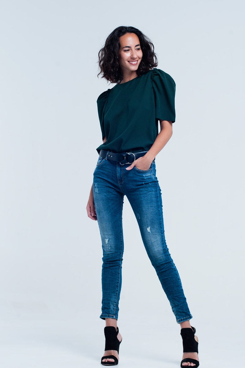 Q2 Jeans Skinny Blue jeans with rips