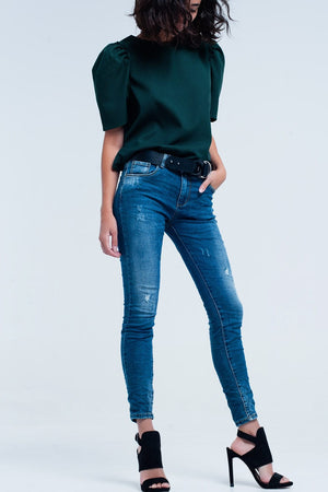 Q2 Jeans Skinny Blue jeans with rips