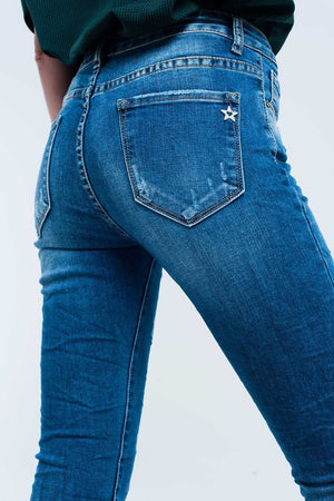 Q2 Jeans Skinny Blue jeans with rips