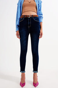 Q2 Jeans Skinny fit jeans dark blue wash