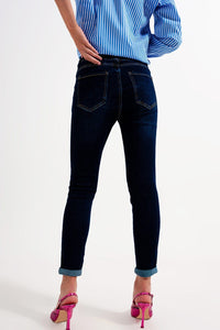 Q2 Jeans Skinny fit jeans dark blue wash