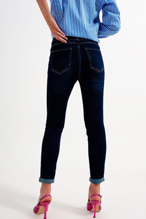 Q2 Jeans Skinny fit jeans dark blue wash