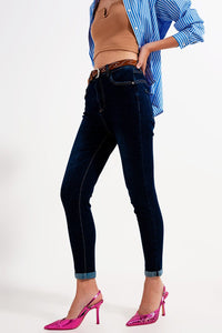 Q2 Jeans Skinny fit jeans dark blue wash