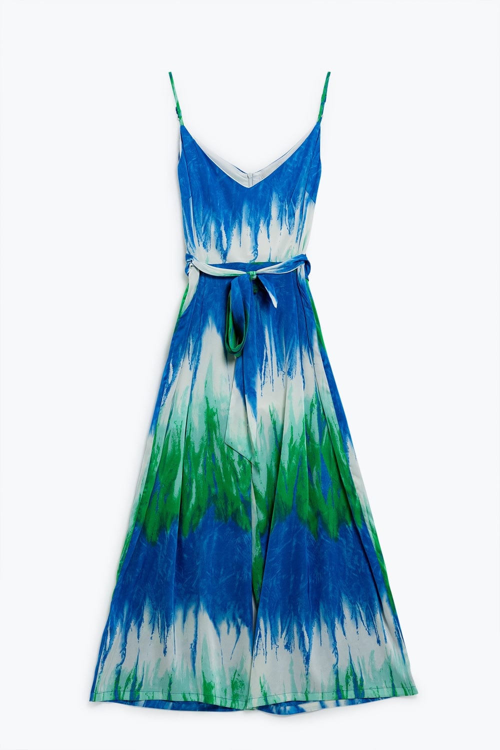 Q2 Jumpsuits & Rompers Tie-Dye Jumpsuit With Flared Legs And Spaghetti Straps