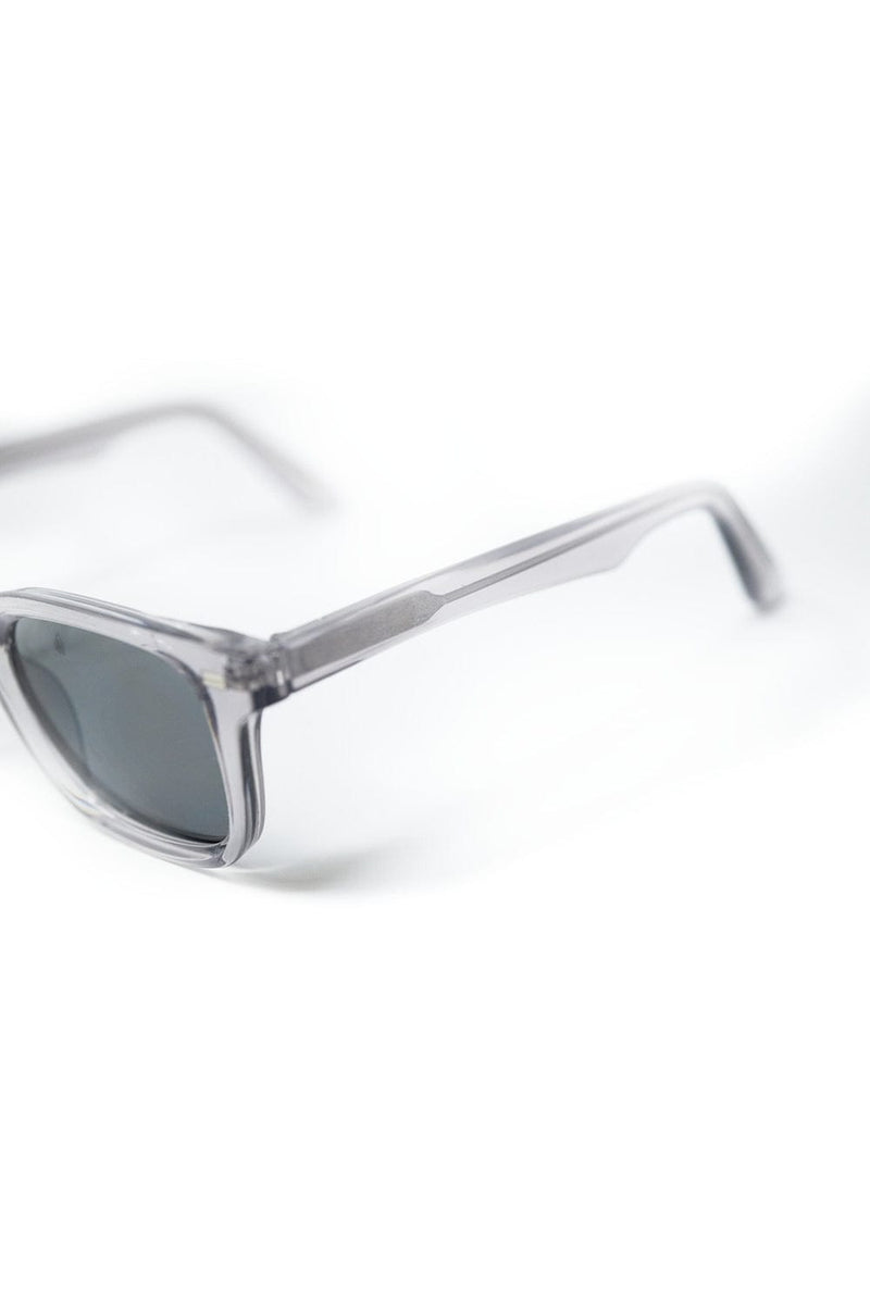 Q2 One Size / Grey Grey Square Sunglasses With Black Gradient Lenses And Metal Side Detail