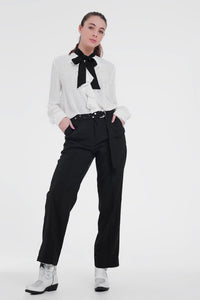 Q2 Pants Black pants with wide legs and low hem