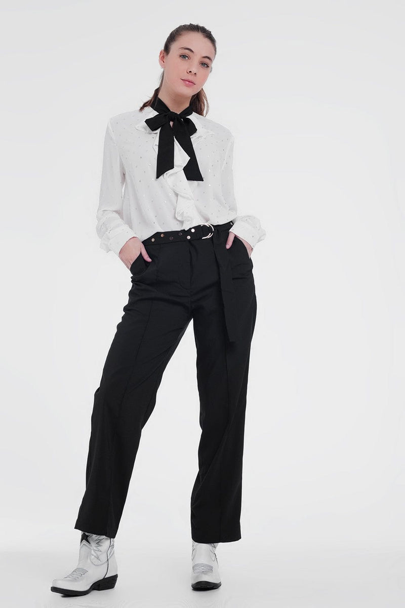 Q2 Pants Black pants with wide legs and low hem