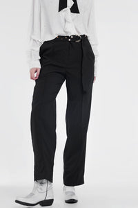 Q2 Pants Black pants with wide legs and low hem