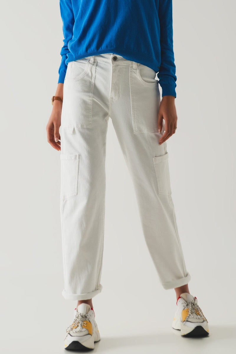 Q2 Pants Cargo pants in white