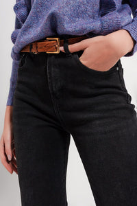 Q2 Pants high rise slouchy mom jeans in black