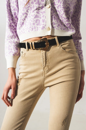 Q2 Pants High waisted skinny jeans in beige