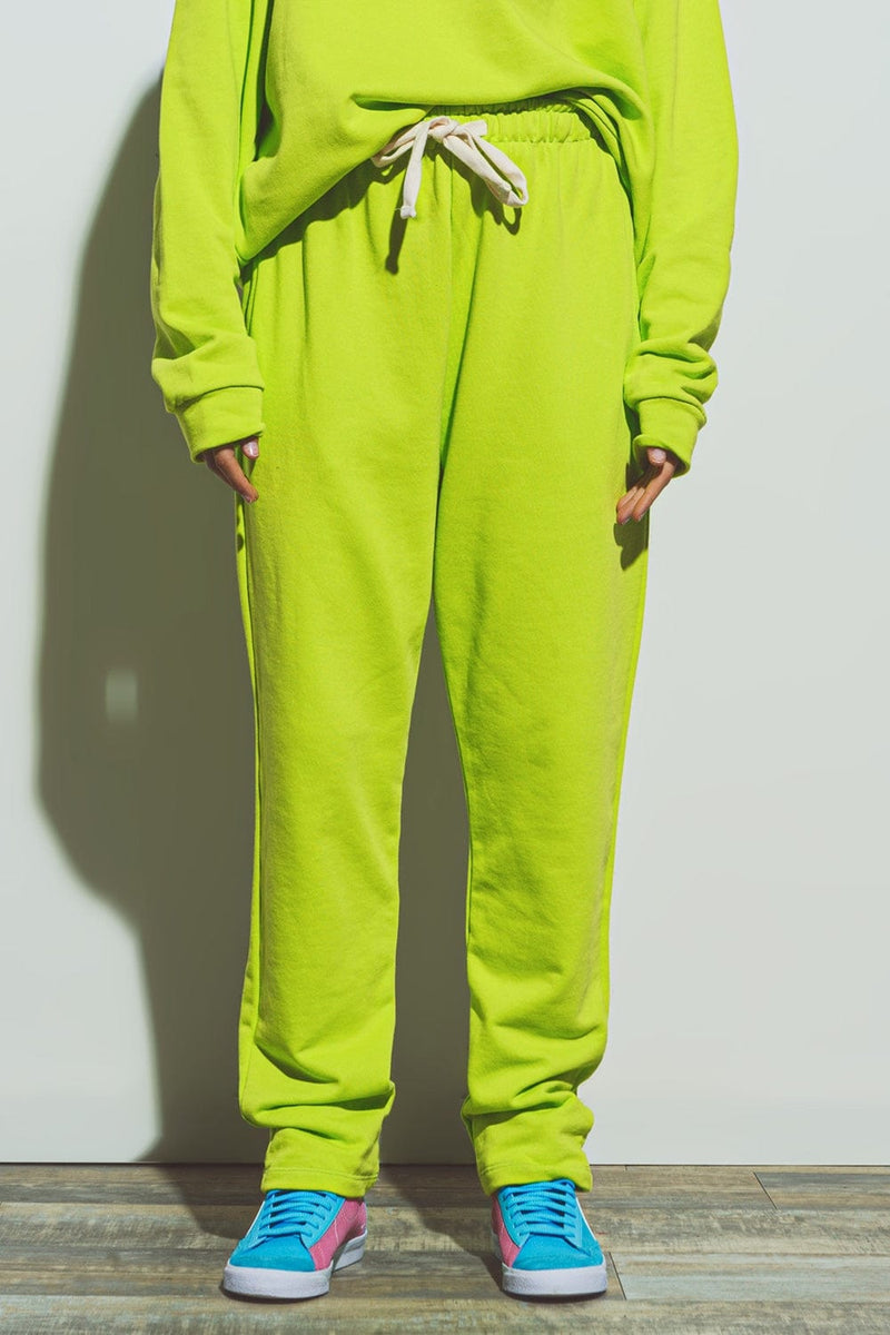 Q2 Pants One Size / Green / China Oversized Jogger with Tie Waist in lime