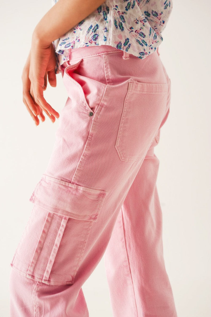 Q2 Pants Relaxed cargo pants in pink