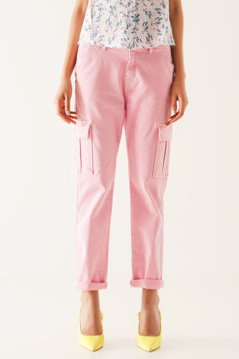 Q2 Pants Relaxed cargo pants in pink