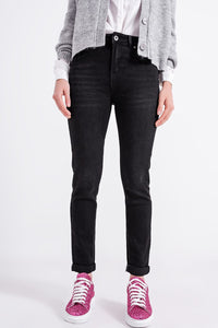 Q2 Pants Super high rise skinny leg jeans in black