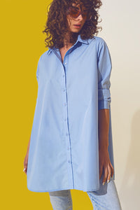 Q2 Shirts Oversized shirt in light blue