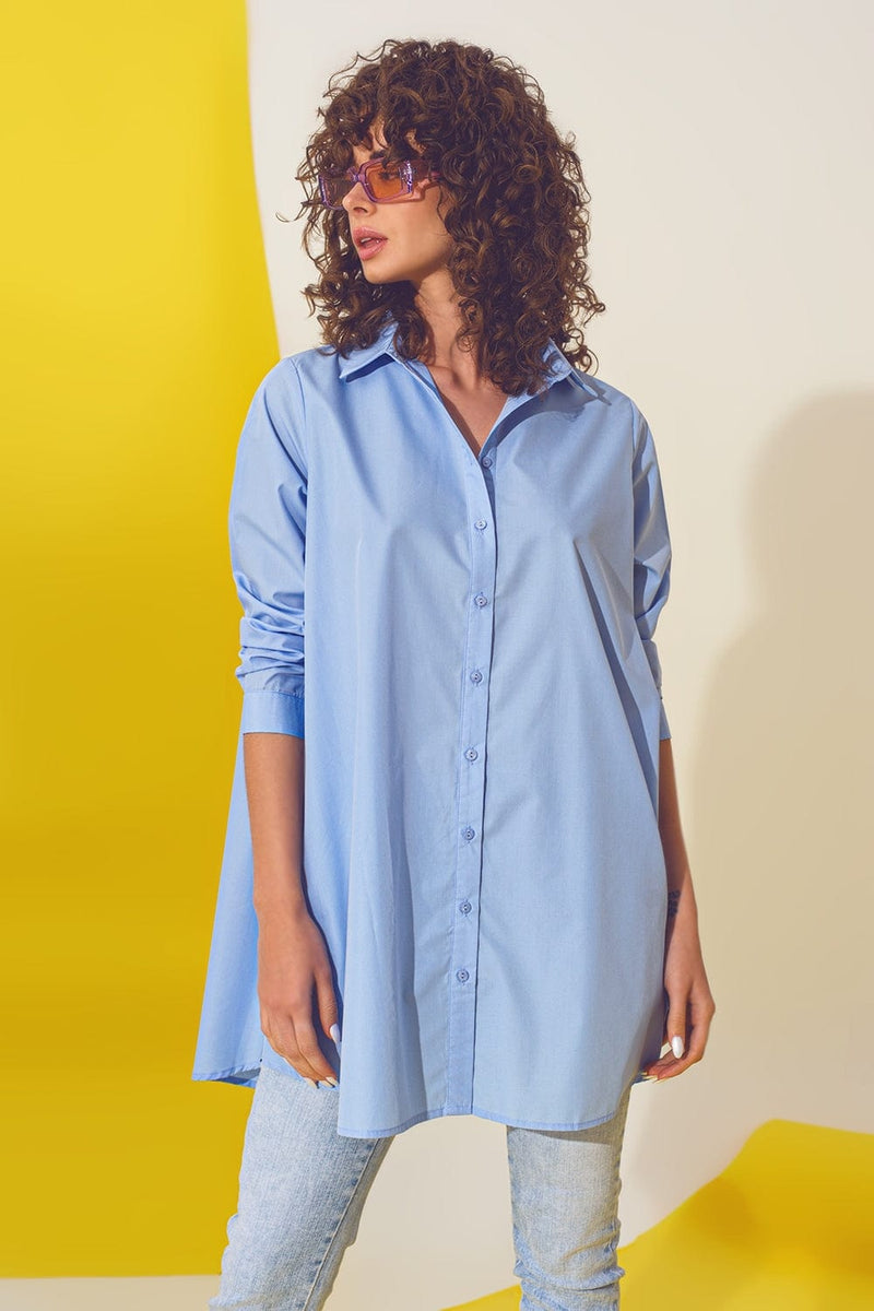 Q2 Shirts Oversized shirt in light blue