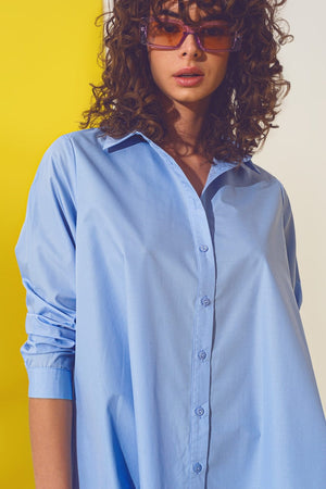 Q2 Shirts Oversized shirt in light blue