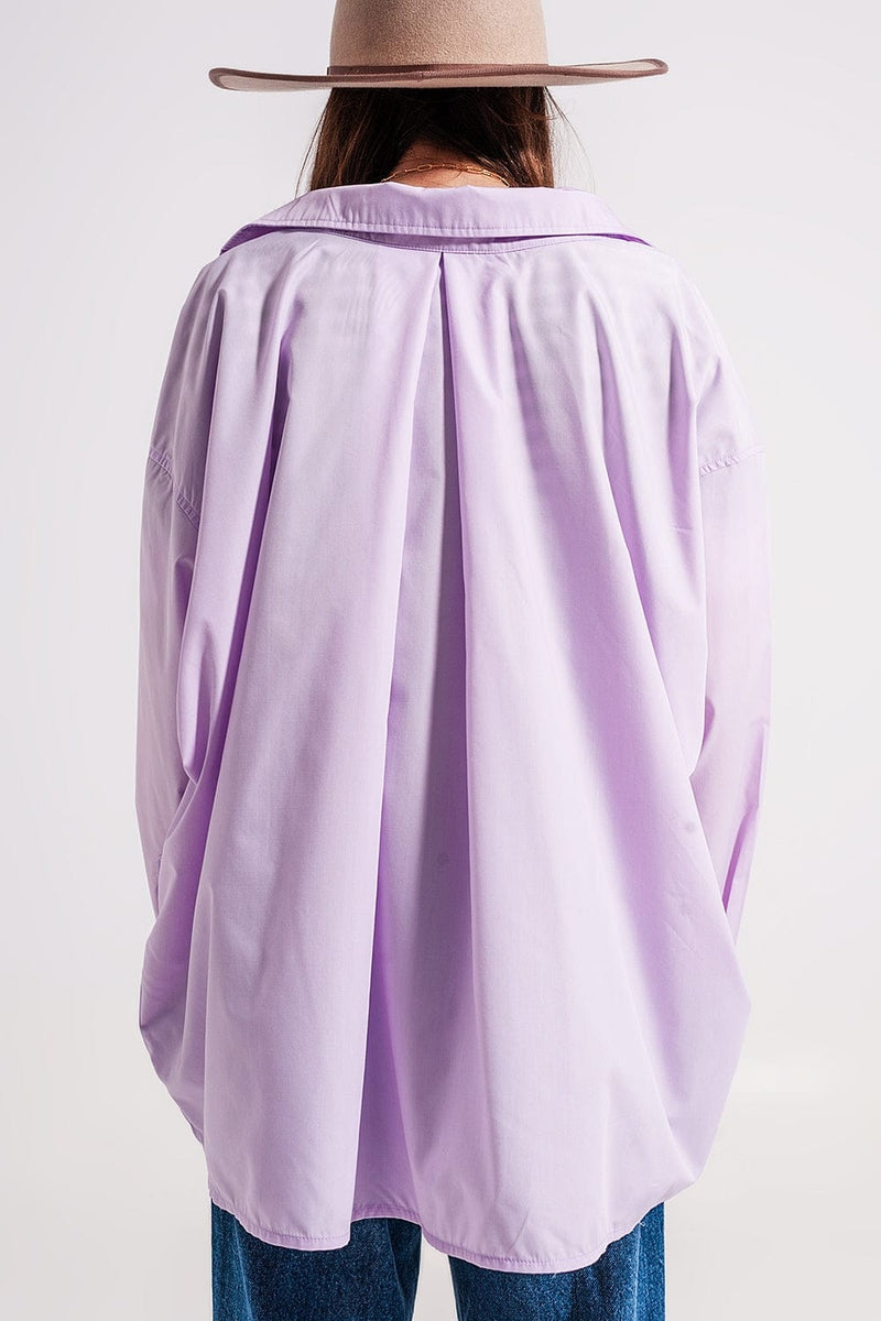 Q2 Shirts Relaxed poplin shirt in lilac