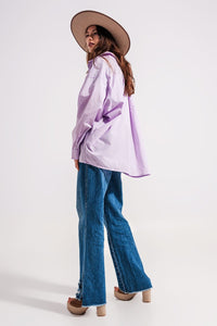 Q2 Shirts Relaxed poplin shirt in lilac