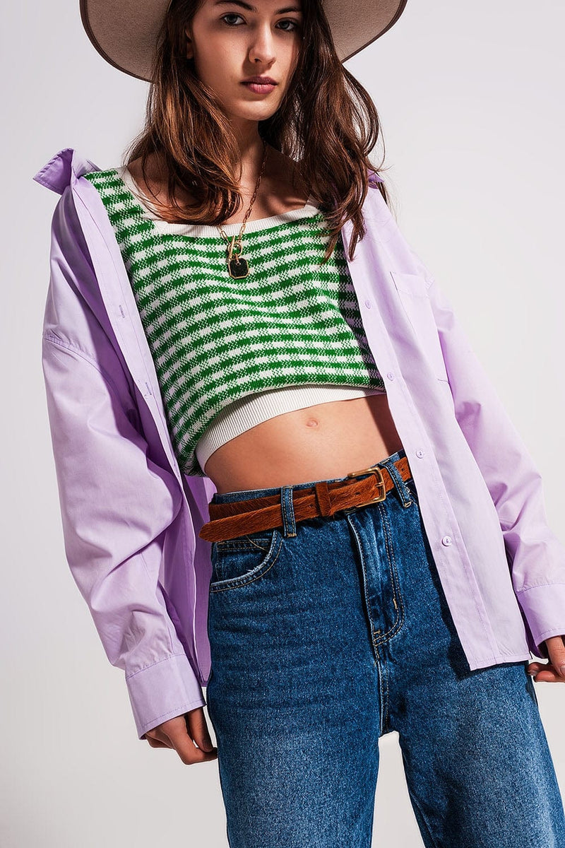 Q2 Shirts Relaxed poplin shirt in lilac