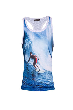 Q2 Shirts Vest with surf print
