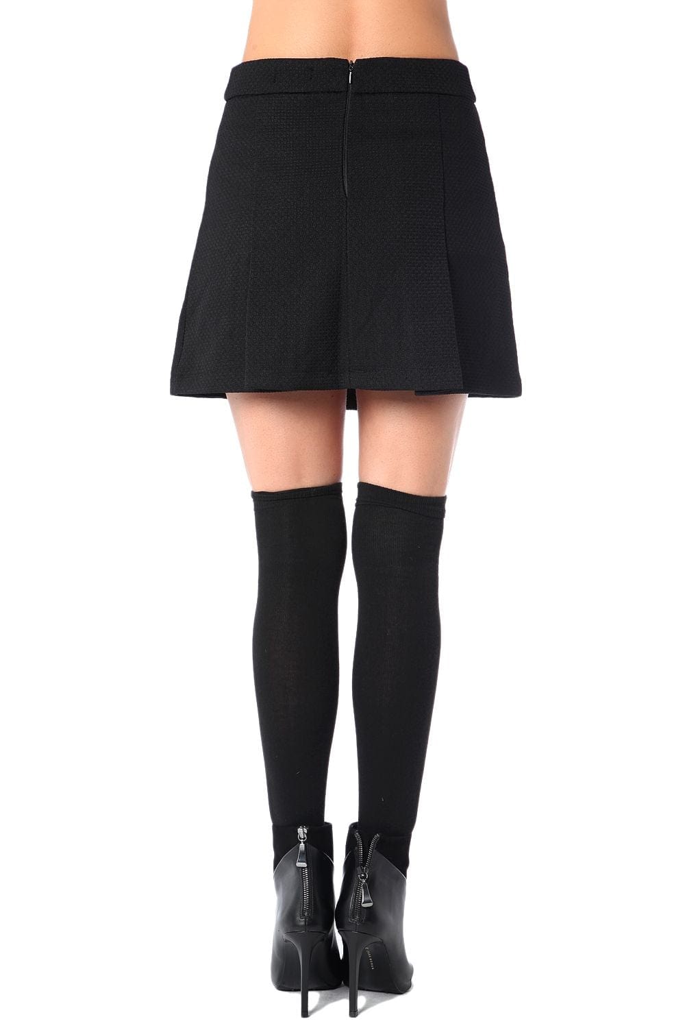 Q2 Skirts Black mini skirt with black button detail