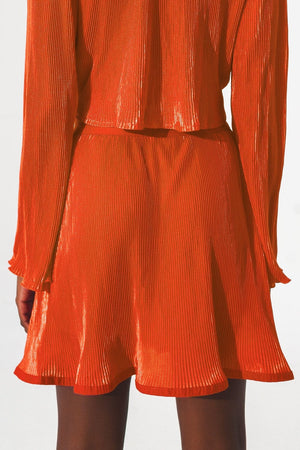 Q2 Skirts Pleated short skirt in orange