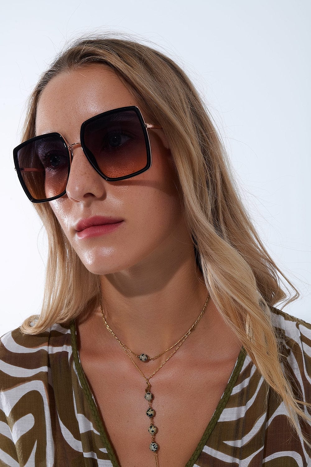 Q2 Sunglasses One Size / Brown Extra Large Square Sunglasses In Chocolate Brown