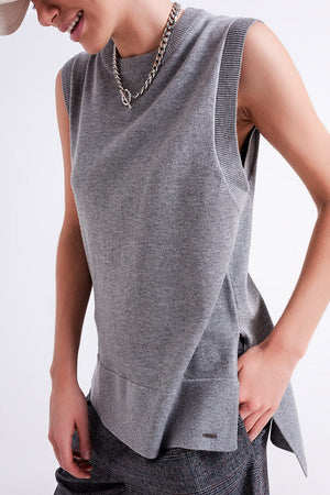 Q2 Sweaters Knitted vest in grey